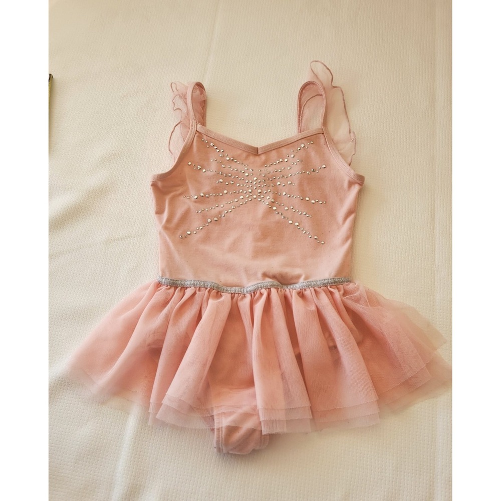 Cat & Jack Girls Peach Color Sleeveless Dance Dress Tutu Size M (7/8)‎